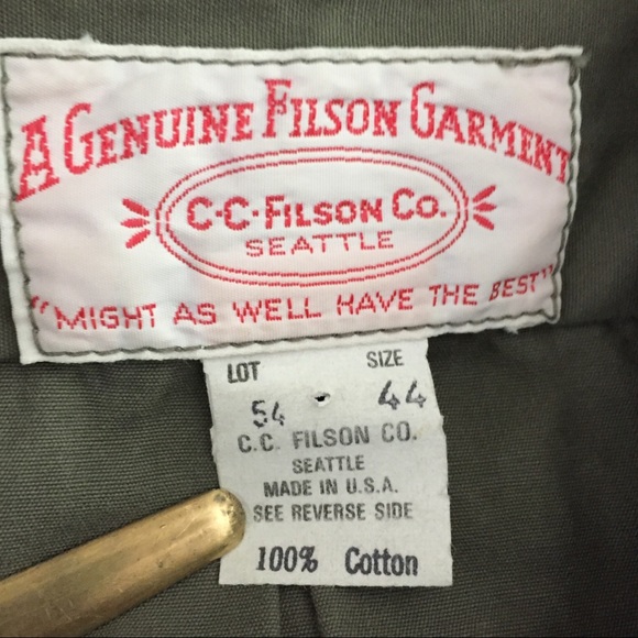 Vintage C.C. Filson Hunting Safari Shirt Sz 44 - Picture 4 of 8